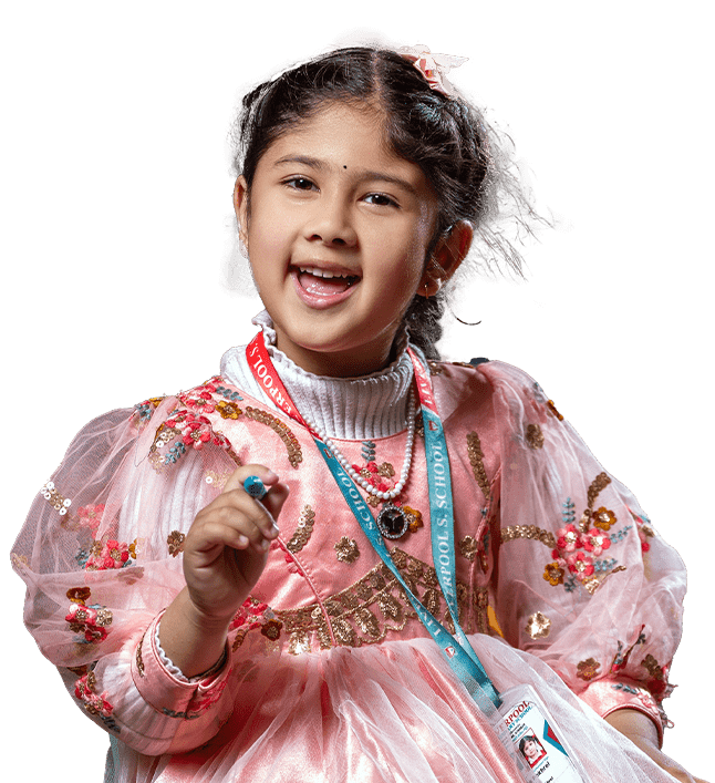 image of a girl laughing while performing in liverpool montessori school
